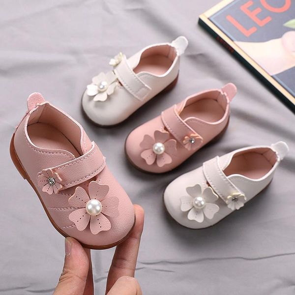 

first walkers 2021 fashion girls shoes pu floral princess girl flats chaussures fille youth toddler kids for loafer
