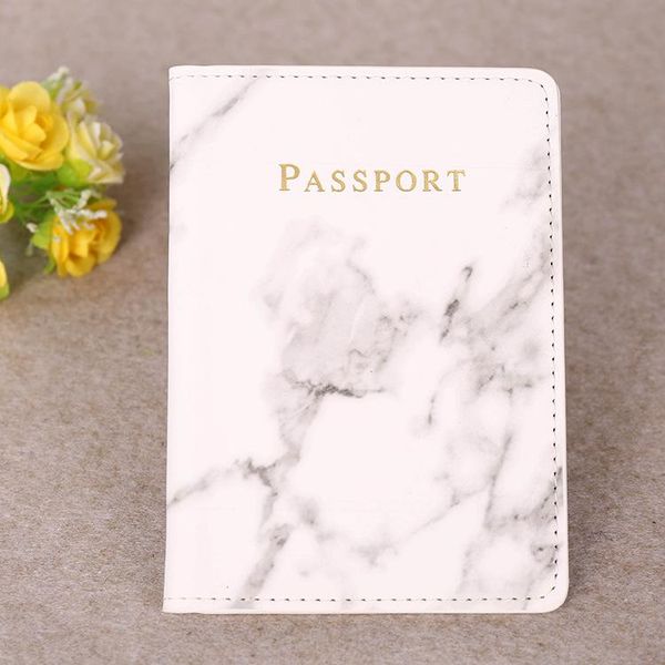 

card holders fashion women men passport cover pu leather marble style travel id holder packet wallet purse bags pouch, Brown;gray