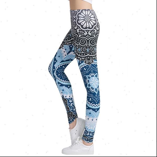 

2021 new women leggings elastic workout leggins gothic fitness leggings women skull amp flower black legins mandala print legging