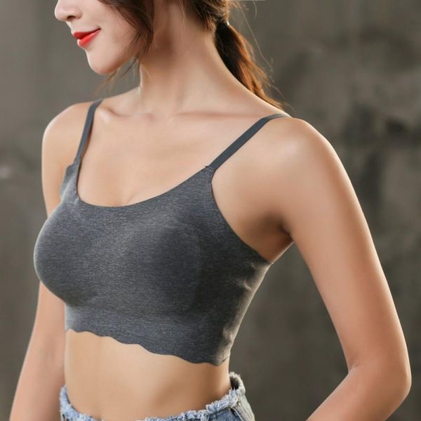 

gym clothing women girls soft padded push up fitness bras shake proof vest seamless underwear workout brassiere, White;black
