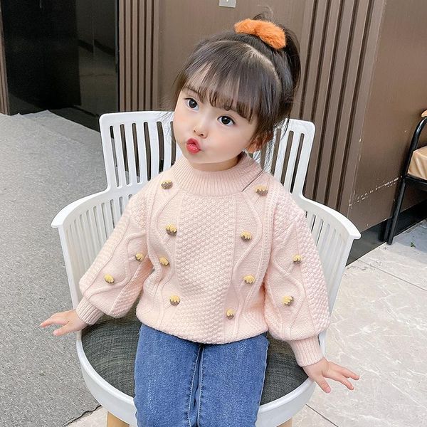 

pullover baby autumn sweater kids winter clothes children knitted o-neck fashion embroidery suit for girls 2021 1 2 3 4 5 6 year, Blue