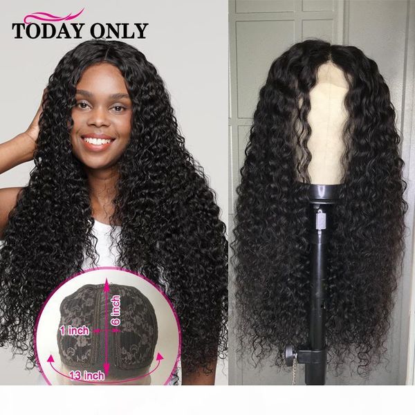 

kinky curly t-lace part wig middle part lace black wig pre plucked wigs for black women brazilian human hair glueless remy, Black;brown