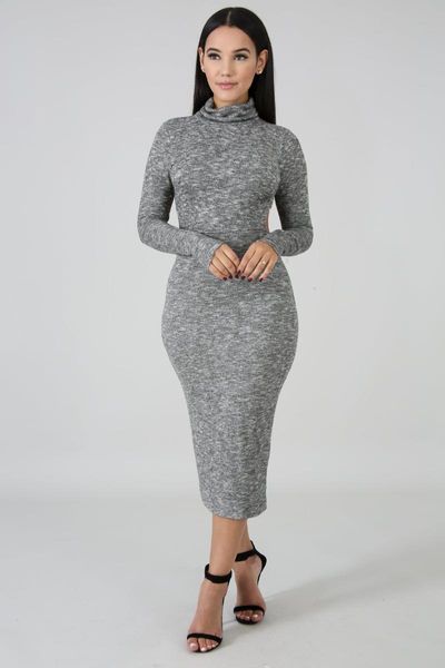 

casual dresses autumn and winter long sleeve solid color vestidos dress can positive negative clothes women clothing fall 2021, Black;gray
