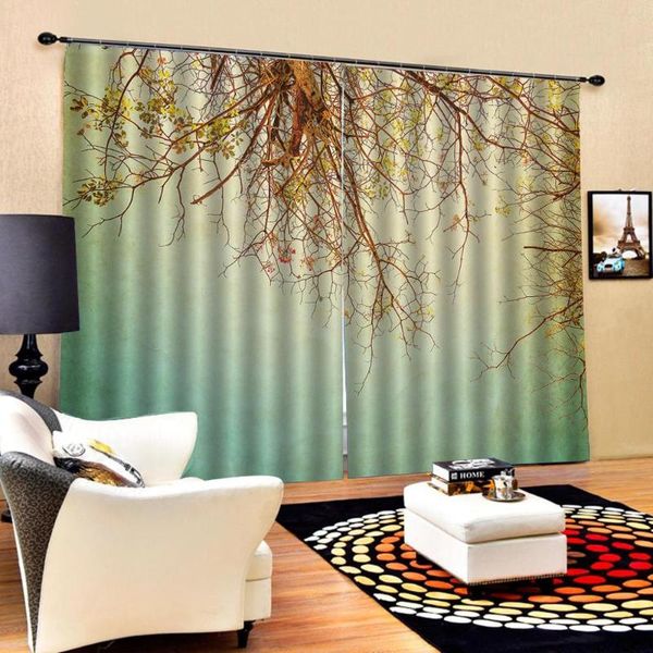 

curtain & drapes customized 3d curtains leaves branches in the fall trees stem twig minimalistic design art shower for living room bedroo