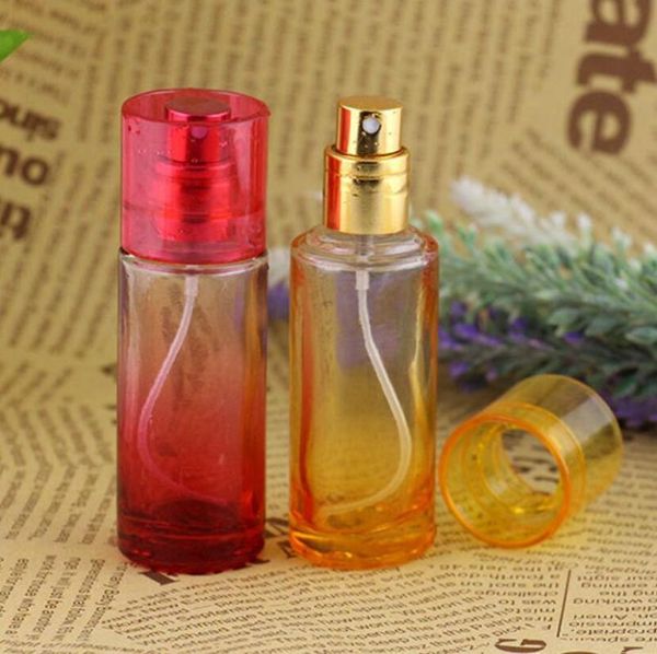 

wholesale cylindrical glass 20ml spray bottle for perfume , 20 ml colorful painting perfume spray empty bottle