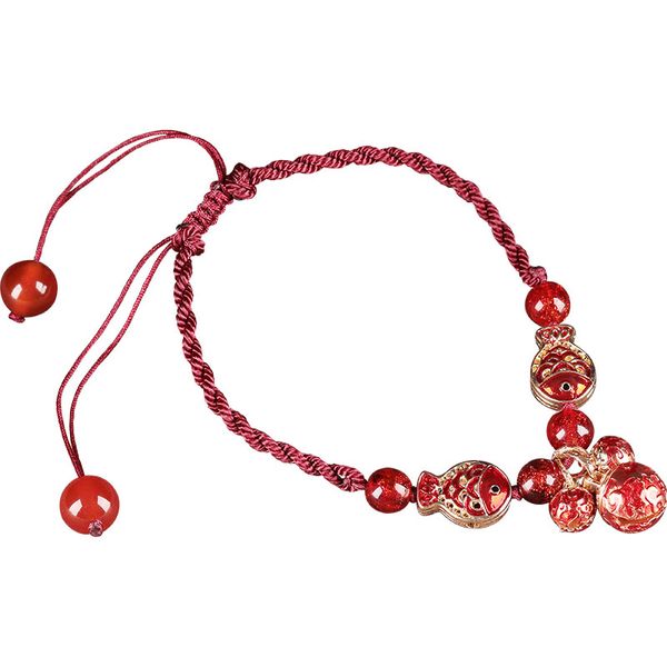 

xianlan101 antique anklets bells sound female 2021 new web celebrity national wind restoring ancient ways is thick red rope leash, Silver