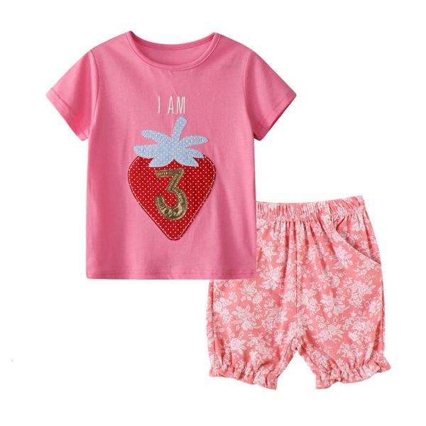 

spring and 2021 girls' short sleeve pure cotton children's suit summer, White