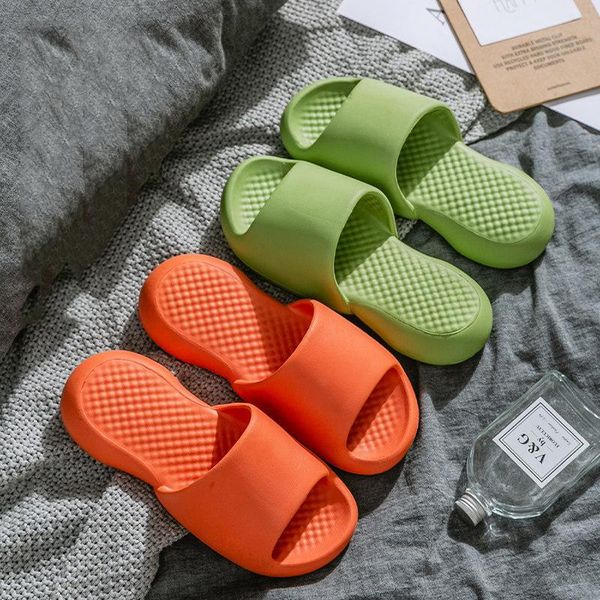 

htuua soft thick sole bathroom slippers women men couples non-slip indoor home slide shoes women's summer platform sandal sx4504, Black