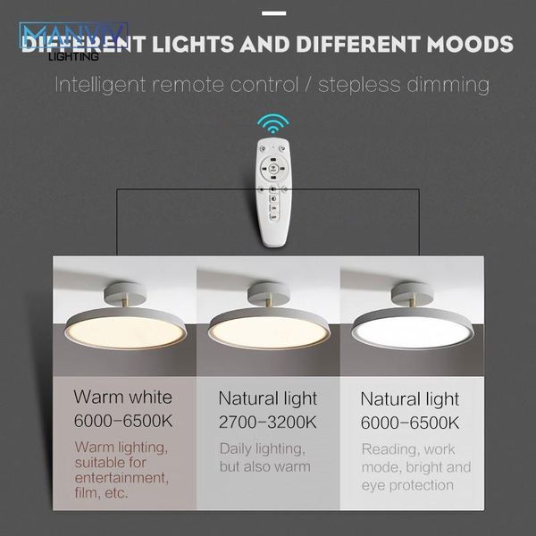 

ceiling lights ultra thin modern led light remote control adjust brightness color lamps for living room surface mounted cei