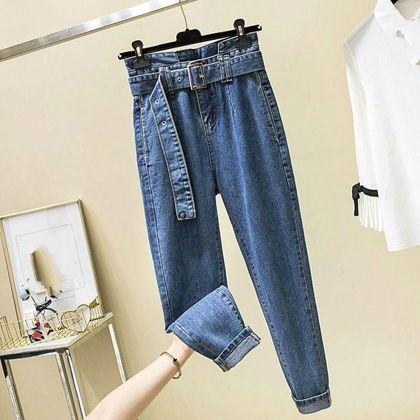

women's jeans vintage harem woman blue high waist denim pants mujer boyfriend for women autumn spring loose trousers