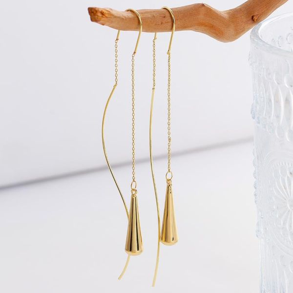 

dangle & chandelier aensoa alloy water drop earrings for women elegant statement long chain earring pendant modern fashion jewelry gifts, Silver