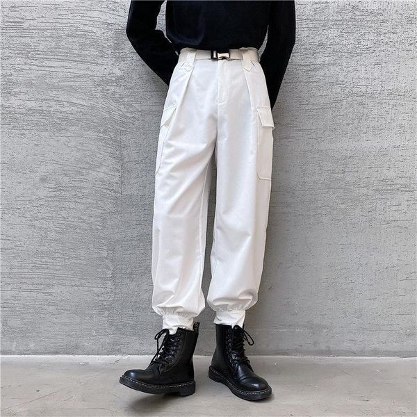 

men's pants neploha solid color cargo 2021 fashion man harajuku streetwear trousers male clothing hip hop, Black