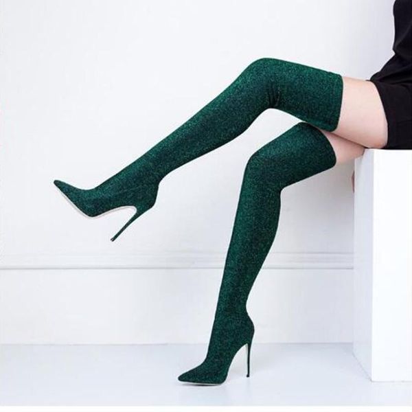 

boots shofoo shoes,beautiful fashion women's shoes, cloth surface, about 11cm high-heeled boots, over knee high boots., Black