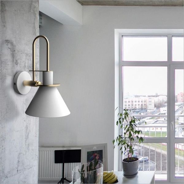 

wall lamps led personality simple modern creative art restaurant living room stairs aisle bedroom bedside lamp macaron light black white