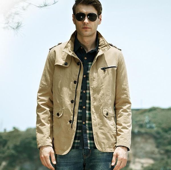 

men's jackets men jacket casual cotton large size m-2xl, Black;brown
