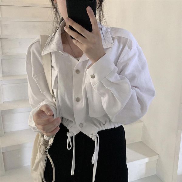 

2021 new vero slido turn-down colarinho estilo safari harajuku streetwear chique jaqueta curta tmus, Black;brown