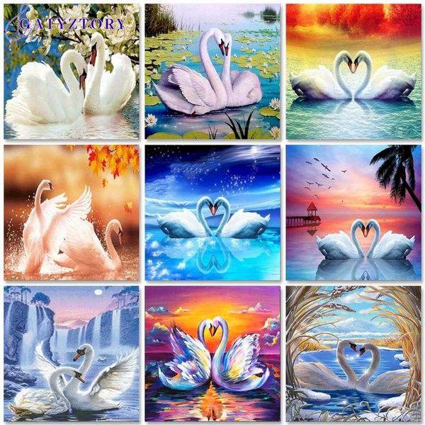 

paintings gatyztory diy unframe coloring by numbers handmade gift oil painting kits modern wall art picture number