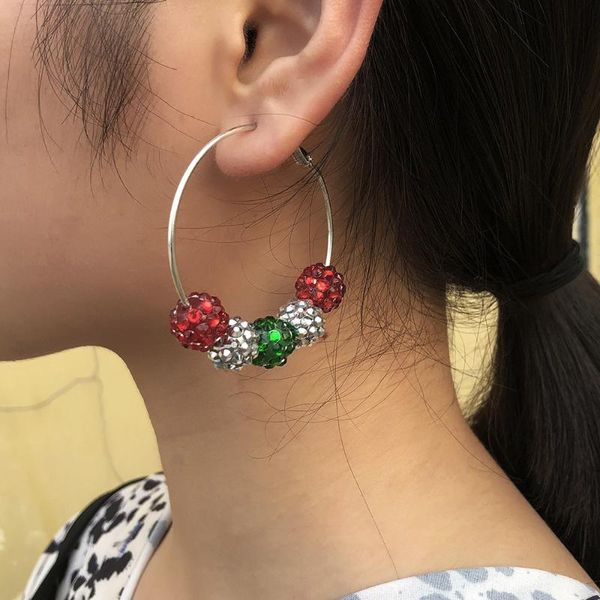 

hoop & huggie wgoud 2021 christmas colorful bell earring creative stylish fashion jewelry for women decoration, Golden;silver
