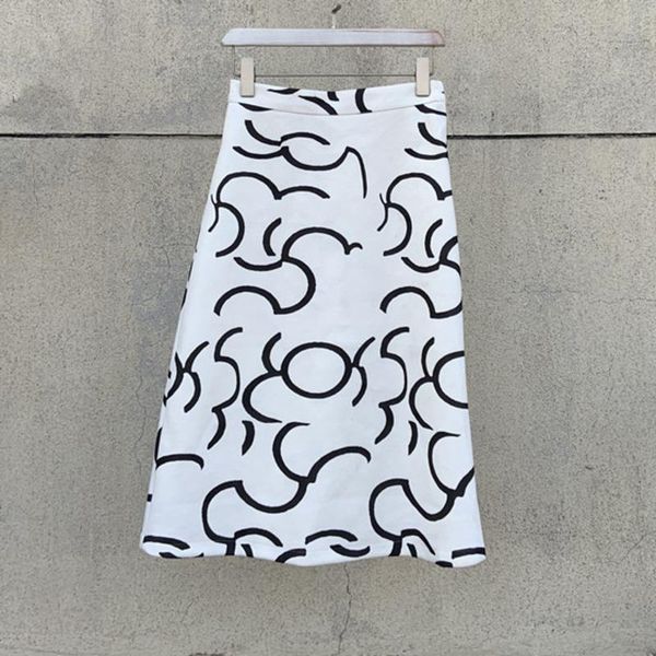 

skirts [ewq] 2021 spring and autumn fashion trend printed stripes all-match women's casual skirt qz811, Black