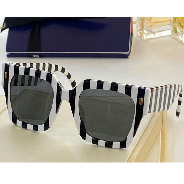 

sunglasses 0457 womens fashion classic big box black white stripes or letter frame simple style women glasses designer original customizatio, White;black