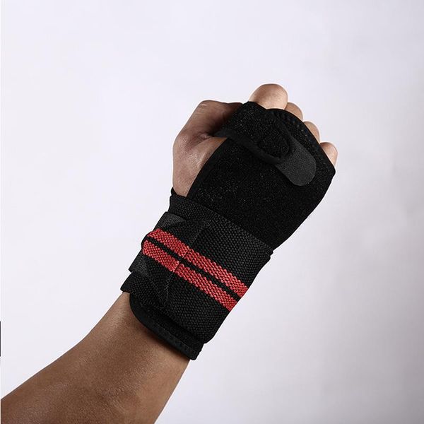 

wrist support 1pair band wrap hand palm bracer heavy-handed movement compression wristband bandage, Black;red