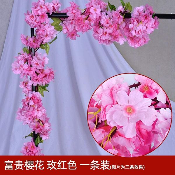 

old farmer artificial cherry blossom artificial flower rattan indoor air conditioner pipeline winding decoration vine wedding pl