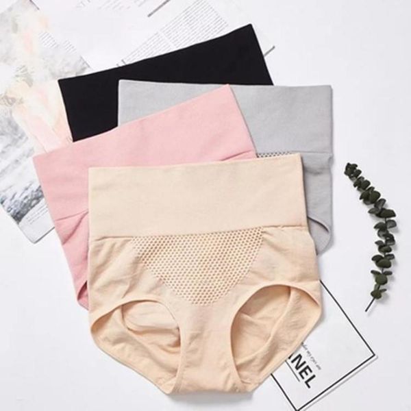 

seamless honeycomb high waist body shaping hip briefs, Black;pink