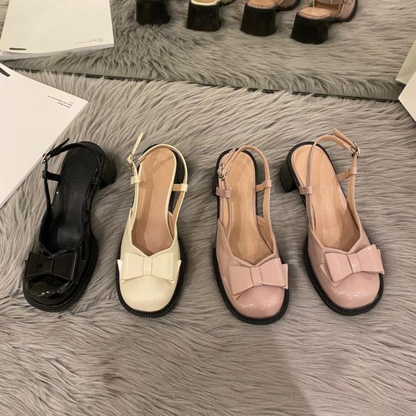 

sandals low woman leather low-heeled pu rubber slides rome hoof heels fabric ho, Black