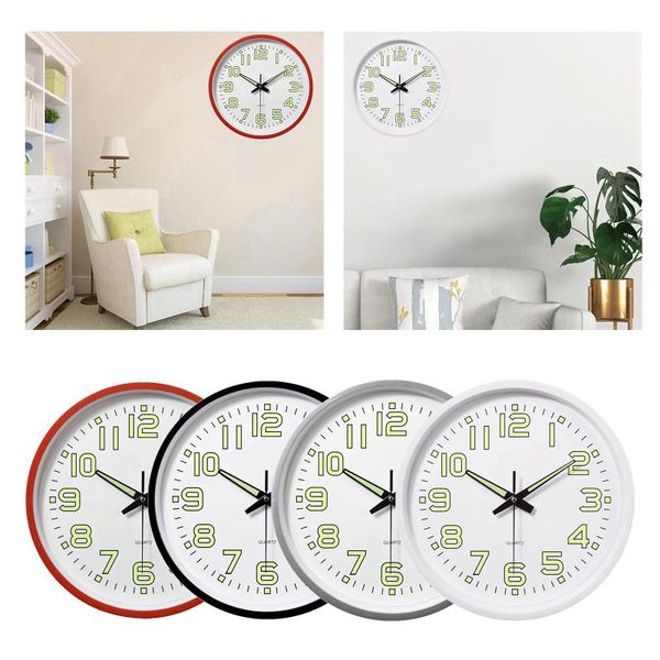 

30cm night light wall clock 12inch round wall clock for indoor living room