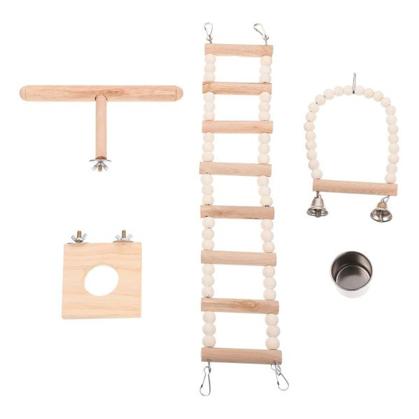 

small animal supplies 1 set/4pcs hamster cage wood climbing ladder standing rodtoy