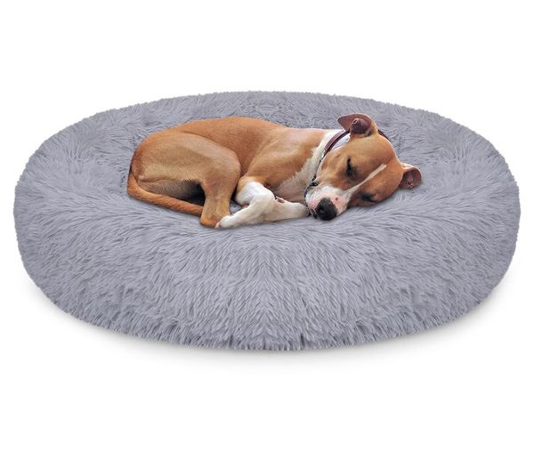 

kennels & pens pet dog bed super soft kennel round fluffy cat house warm comfortable sleeping cushion mat sofa washable puppy plush