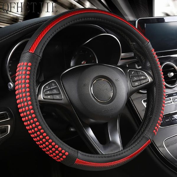 

steering wheel covers qfhetjie 2021 3d bumpy leather car cover non-slip wear-resistant and durable fashion accessories