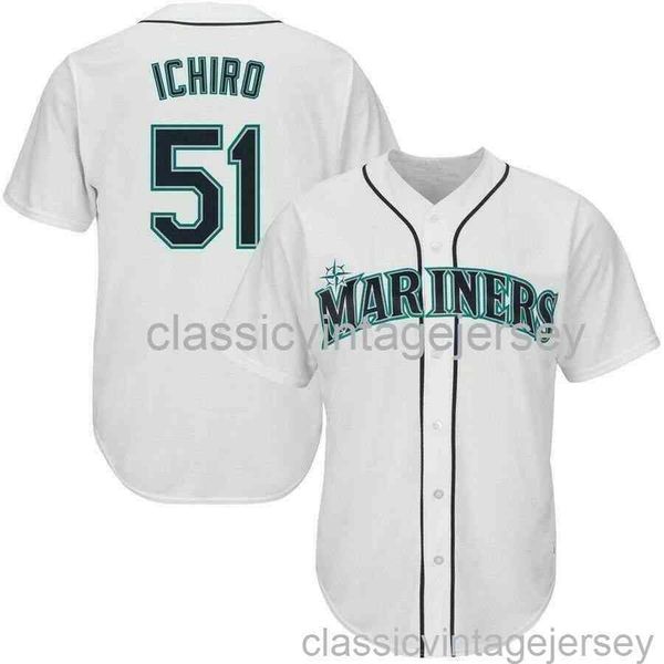 

ichiro #51 white baseball jersey xs-6xl stitched men women youth baseball jersey, Black