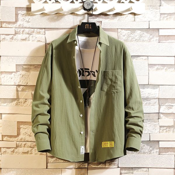 

2021 new occasional autumn shirt chess men long japan style streetwear solto plus size clothes m-5xl z7u4, White;black