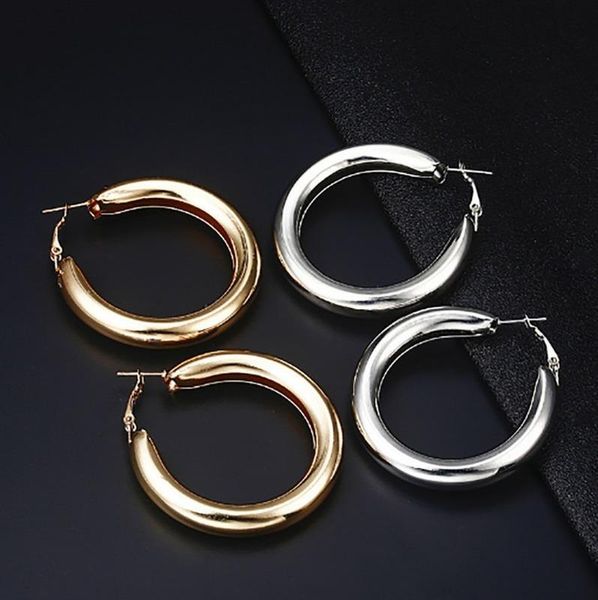 

hoop & huggie creative women alloy circle earrings party wedding jewelry, Golden;silver