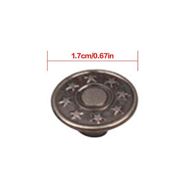 

button 40pcs metal jeans 17mm tack press buttons replacement kit durable without sewing, Blike;white