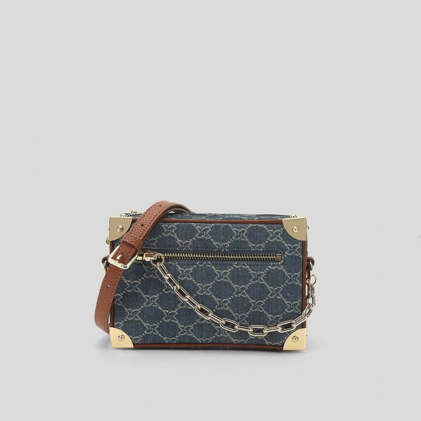 

handbag old flower one shoulder box bag 2021 design chain canvas mobile phone cross soft small square, Black;red