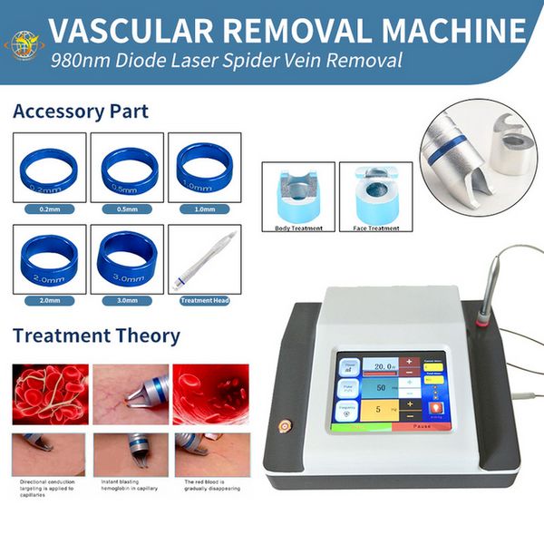 Neueste Design 60W High Power 980nm Diode Laser Gefäßentfernung Rotes Blutgefäße Spinnen Vene Maschine für Gesicht und Arme