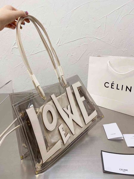 

net red jelly bag summer 2021 new fashion spring versatile transparent large capacity tote one shoulder mother and daughterzlyzly