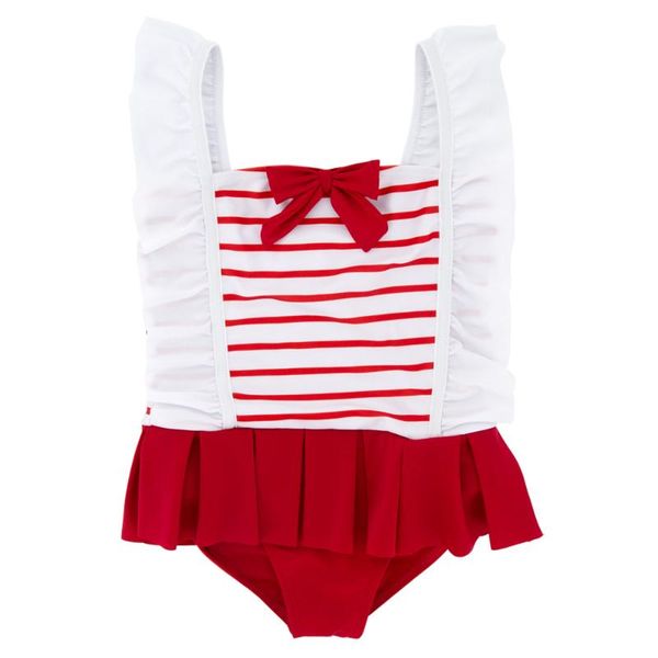 

one-pieces kavkas 2021 baby girls swimwear one piece red bow design cute summer swimsuit 1-6 years girl bath beach clothing, Black