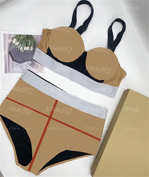 

plaid bikinis bathing suit padded split swimwear fashion womens charming swimsuit girl high waist swimsuits