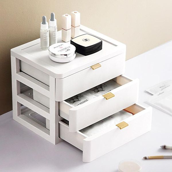 

storage boxes & bins multi-layer deskdrawer box cosmetic finishing plastic large simple square
