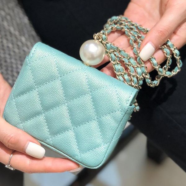 

women pocket purse coin wallet necklace tiny bag designers ladies supper mini bags with pearl pouch ladys waist wallets crossbody hangbag ch