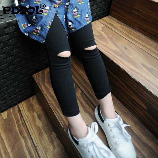 

girls' pants cut and slim bottoms pants 21 spring new foreign trade children's wear hair 3-8 years old, Blue