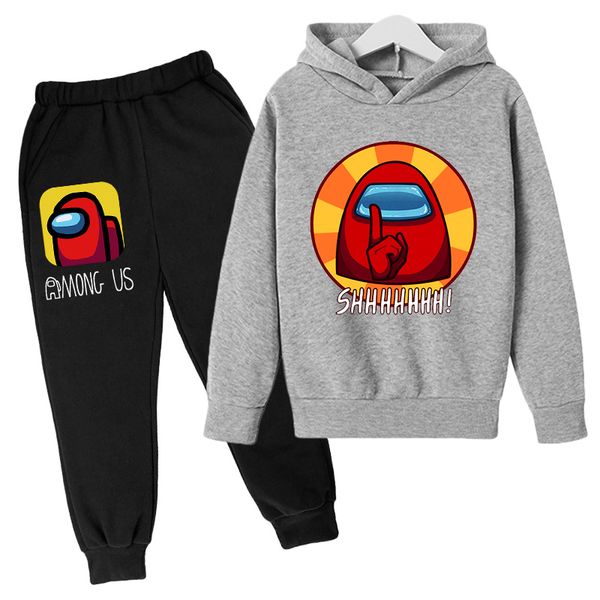 

boys girls clothing sets childrens winter clothes baby kids tracksuits hoodies sweatshirts + trousers among us casual jogging, White