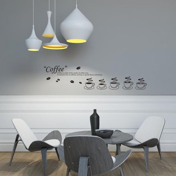 

window stickers coffee aroma dining room wall customizable creative art kitchen