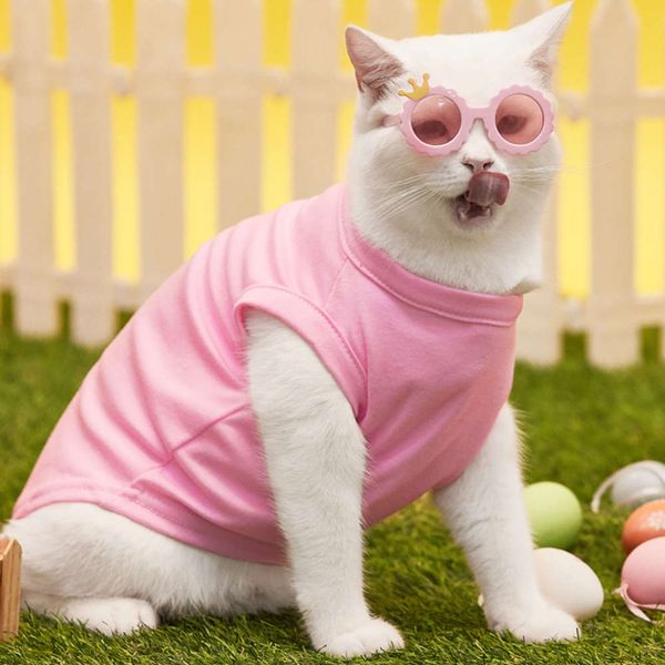 

dog vest summer solid color large size cat dog clothes multicolor pet t-shirt