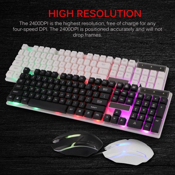 

keyboard mouse combos gaming rgb backlit with silent set gamer kit for computer game pc laptop