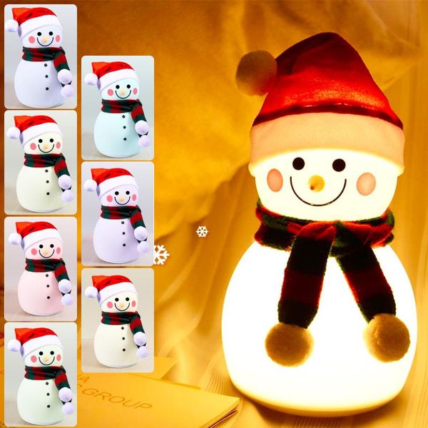 

night lights kids christmas gift snowman led light with music usb rechargeable bedroom bedside table lamp home decor boy girl present