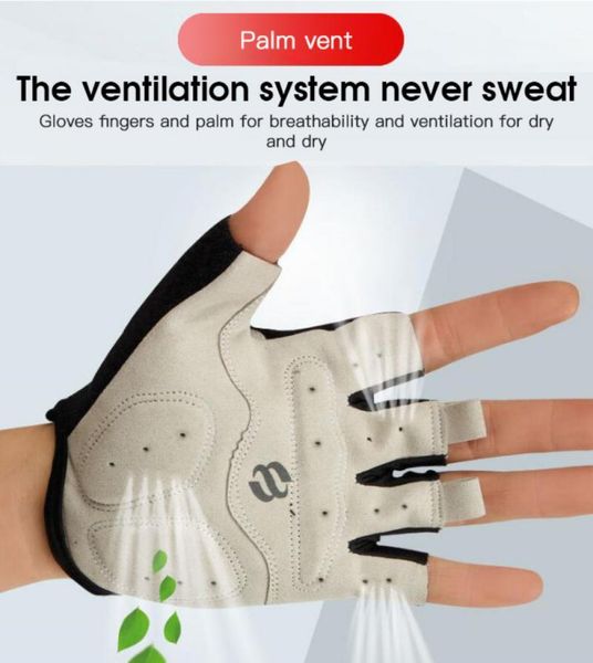 

cycling gloves bikeboy half finger for bicycle riding outdoor sports anti-skid absorption, Black